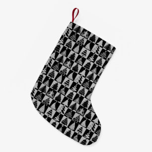 Modern Christmas Tree Pattern Small Christmas Stocking