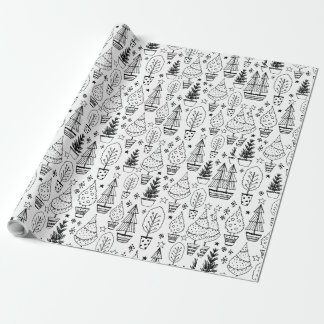 Modern Christmas Tree Pattern Wrapping Paper