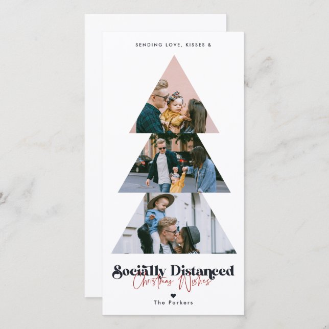 Modern Christmas Tree Photo Collage Holiday (Front/Back)