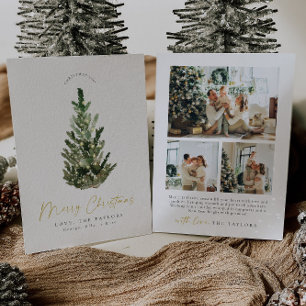 Modern Christmas Tree Photo Holiday Card