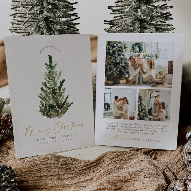 Modern Christmas Tree Photo Holiday Card (Creator Uploaded)