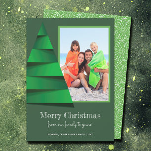 Modern Christmas Tree Photo Holiday Card