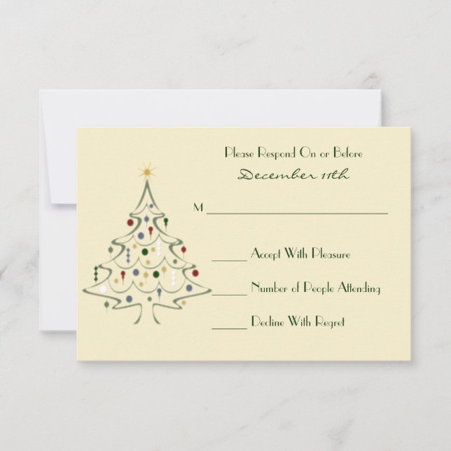 Modern Christmas Tree RSVP Card (Front)