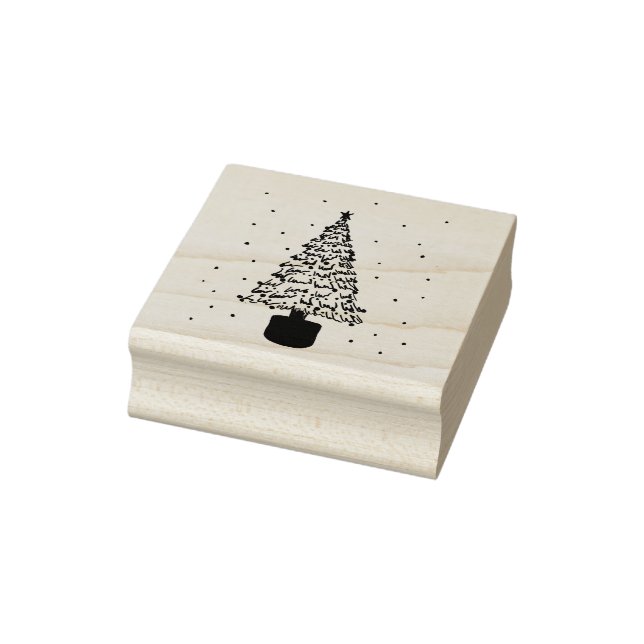 Modern Christmas Tree Rubber Stamp (Stamp)