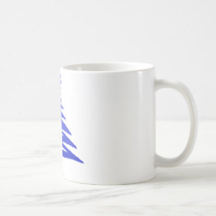 Modern Christmas Tree Stencil Print Blue Coffee Mug