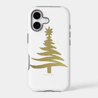 Modern Christmas Tree Stencil Print Gold