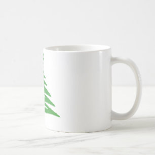 Modern Christmas Tree Stencil Print Green Coffee Mug
