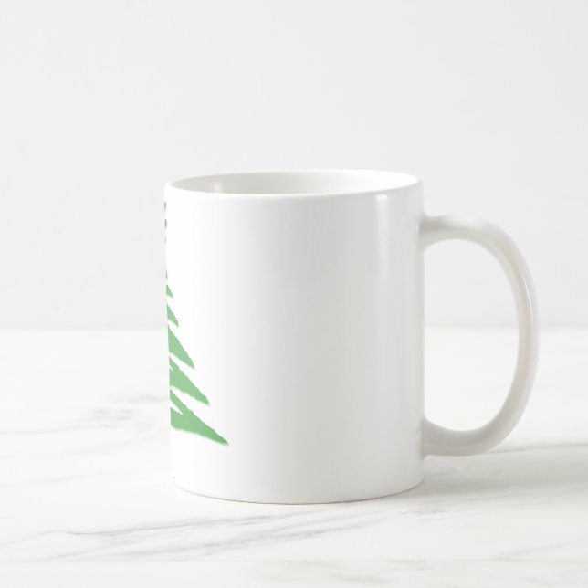 Modern Christmas Tree Stencil Print Green Coffee Mug (Right)