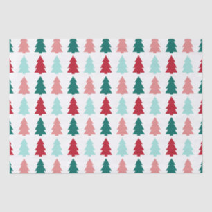 Modern Christmas Tree, Teal, Aqua, Red  Tissue Paper