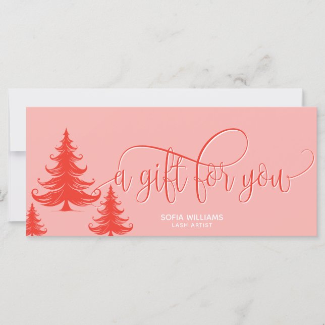 Modern Christmas Tree Voucher Gift Certificate (Front)
