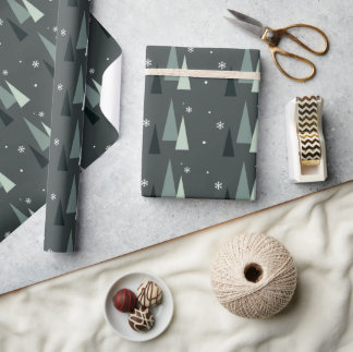 Modern Christmas Tree Wrapping Paper