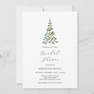 Modern Christmas Trees Bridal Shower Invitation