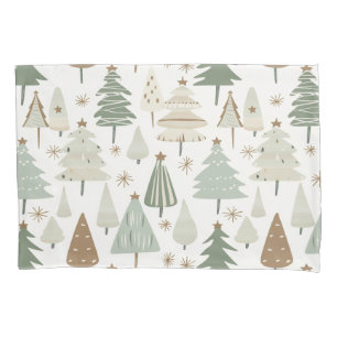 Modern Christmas Trees brown pattern Pillowcase
