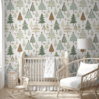 Modern Christmas Trees brown pattern
