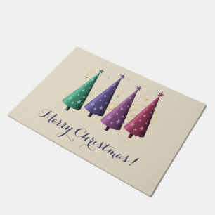 Modern Christmas Trees Doormat