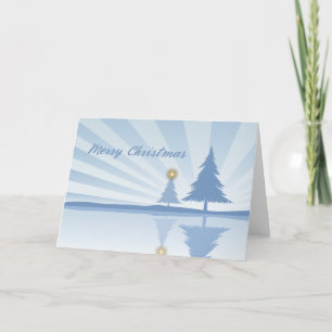 Modern Christmas trees gold star Holiday Card