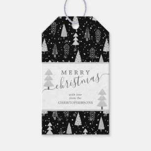 Modern Christmas Trees MERRY CHRISTMAS Script Gift Tags