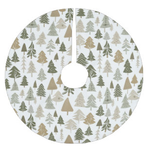 Modern Christmas Trees Pattern Brushed Polyester Tree Skirt