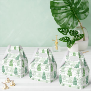Modern Christmas Trees Pattern Favour Box