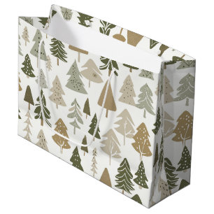 Modern Christmas Trees Pattern  Large Gift Bag