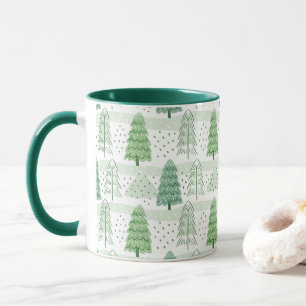 Modern Christmas Trees Pattern Mug