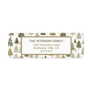 Modern Christmas Trees Pattern Return Address