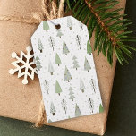 Modern Christmas Trees Pattern Sage Green Gift Tags<br><div class="desc">Modern abstract Christmas trees and forest trees and winter snow patterns in shades of sage green on the front and a blank back side for your handwriting or add your custom text in the PERSONALIZE section. ASSISTANCE: For help with design modification or personalisation, colour change, transferring the design to another...</div>