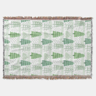 Modern Christmas Trees Pattern Throw Blanket