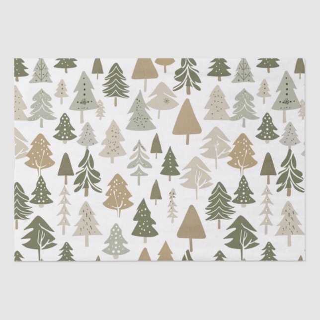 Modern Christmas Trees Pattern  Tissue Paper (Front)