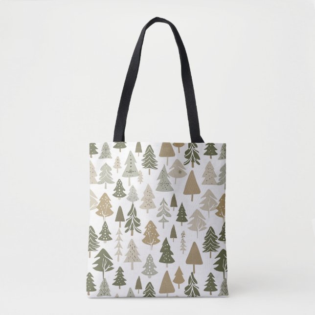 Modern Christmas Trees  Pattern  Tote Bag (Front)