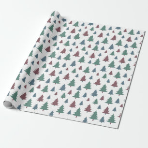 Modern Christmas Trees Pattern  Wrapping Paper