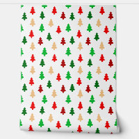 Modern Christmas Trees - Red Green and Gold