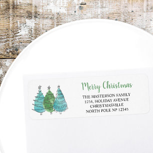 Modern Christmas Trees Return Address