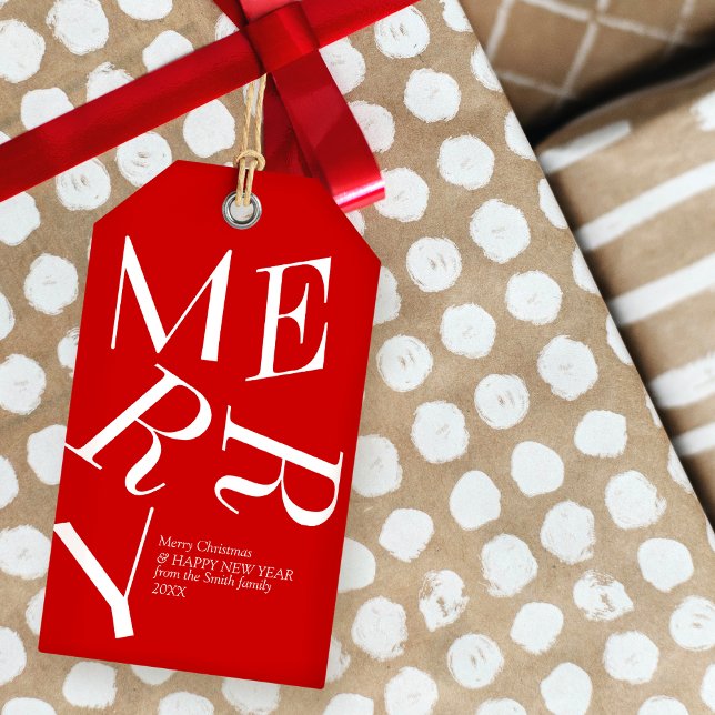 Modern Christmas Typography Personalised  Gift Tag (Creator Uploaded)