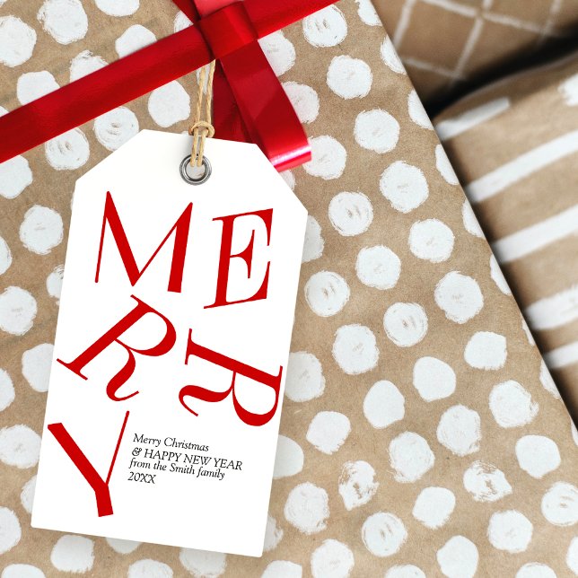 Modern Christmas Typography Personalised  Gift Tag (Creator Uploaded)