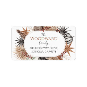 Modern Christmas Watercolor  Label