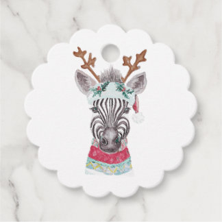 Modern Christmas watercolor painting Favour Tags