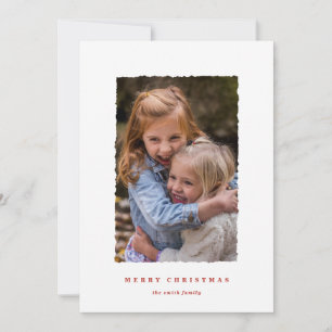 Modern Christmas Watercolor Plaid Holiday Card