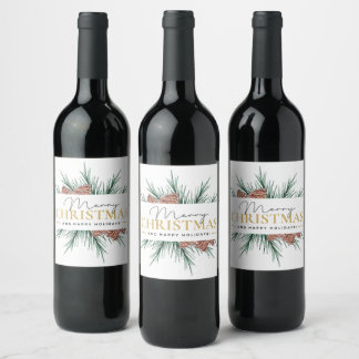 Modern Christmas Wine Label