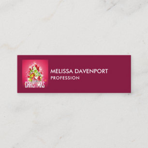 Modern Christmas Wrapped Presents & Tree - Festive Mini Business Card