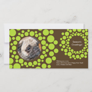 Modern Christmas Wreath Photo Card-Chocolate Brown Holiday Card