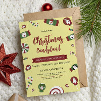 Modern Christmast Candyland Party Invitation