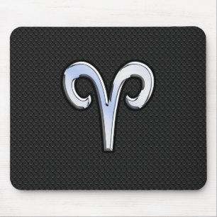 Modern Chrome Like Aries Zodiac Sign Mouse Mat