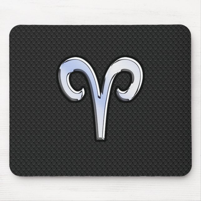Modern Chrome Like Aries Zodiac Sign Mouse Mat (Front)