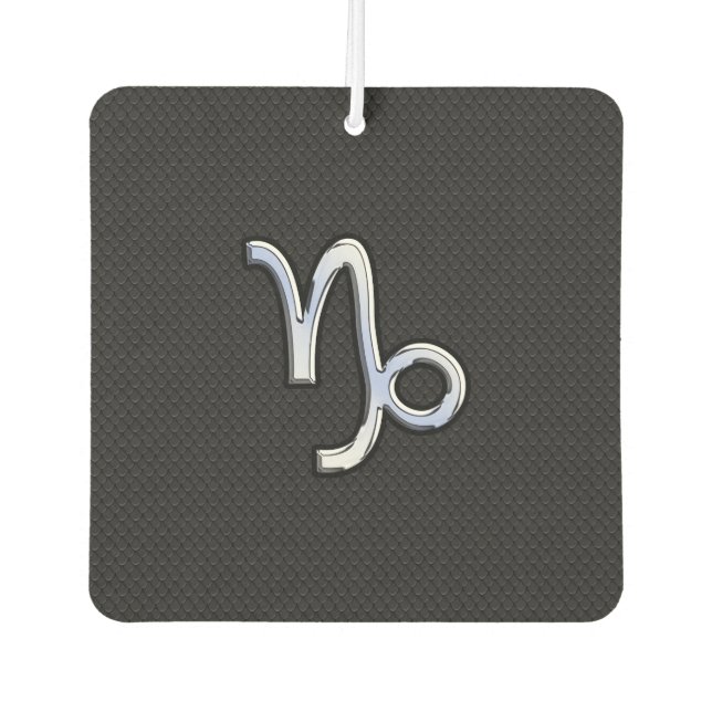 Modern Chrome like Capricorn Sign on Snake style Car Air Freshener (Front)