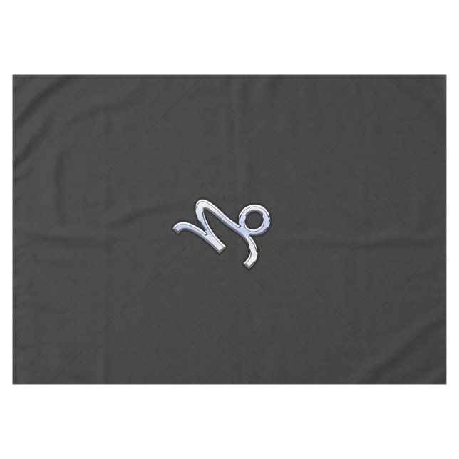 Modern Chrome like Capricorn Sign on Snake style Tablecloth (Front (Horizontal))