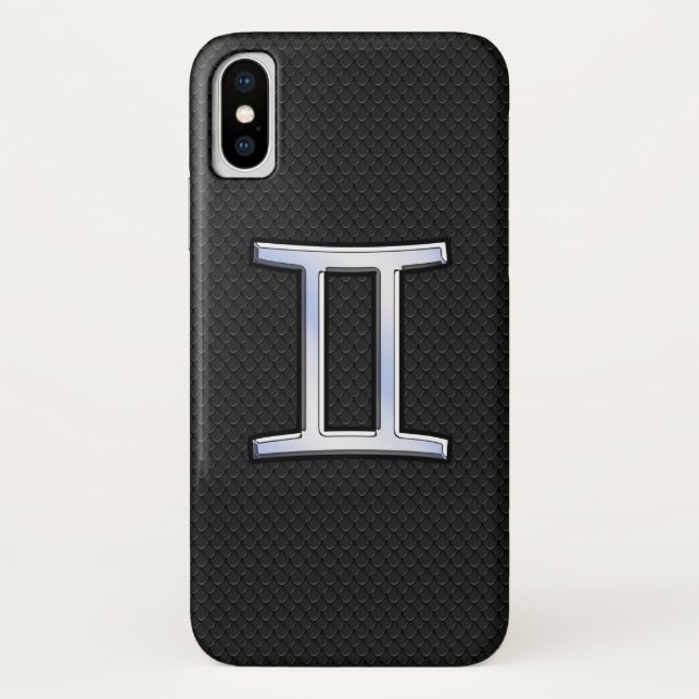 Modern Chrome Like Gemini Zodiac Sign Case-Mate iPhone Case (Back)