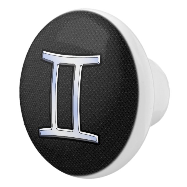 Modern Chrome Like Gemini Zodiac Sign Ceramic Knob (Right)