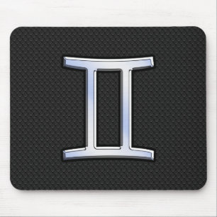 Modern Chrome Like Gemini Zodiac Sign Mouse Mat