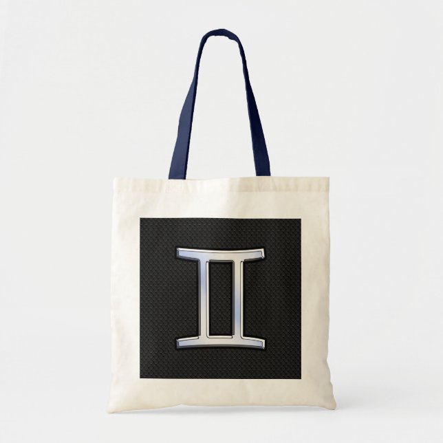 Modern Chrome Like Gemini Zodiac Sign Tote Bag (Front)